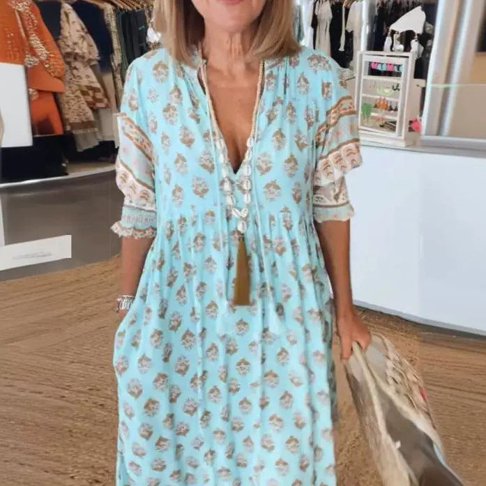 Robe évasée à imprimé tendance