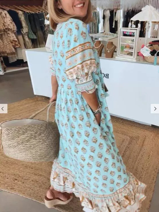 Robe évasée à imprimé tendance