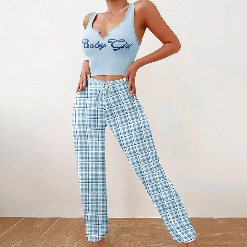 Pyjama Décontracté Femme Printemps-Été+de 2 Pièces pour Maison et Nuit