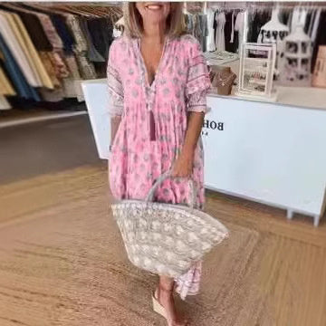 Robe évasée à imprimé tendance