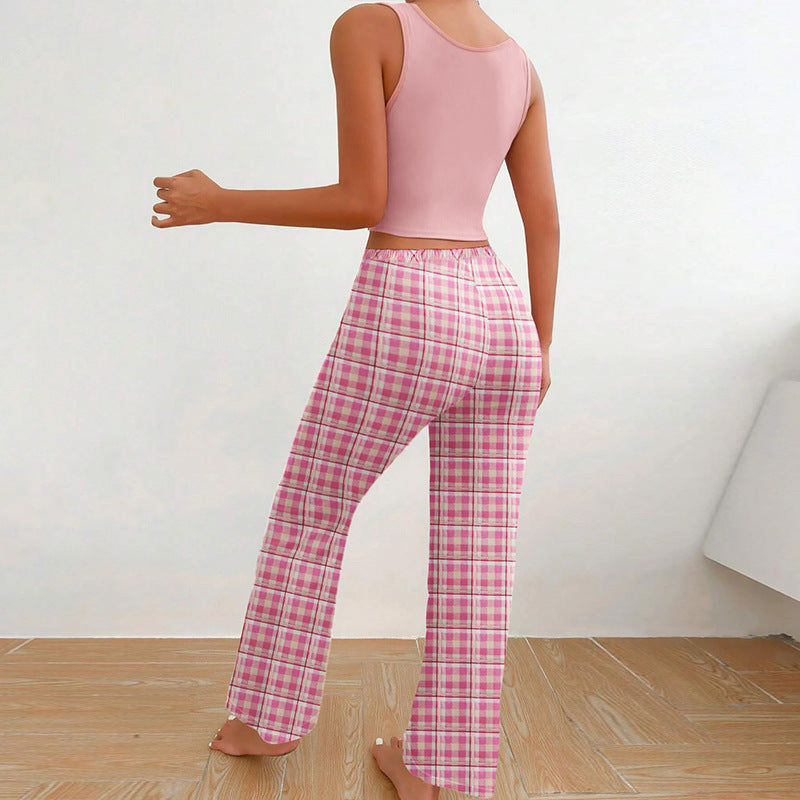 Pyjama Décontracté Femme Printemps-Été+de 2 Pièces pour Maison et Nuit