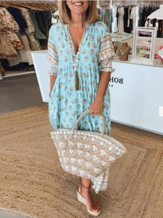 Robe évasée à imprimé tendance