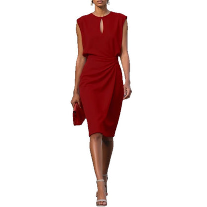 Rétro Chic – Robe Nouée à Découpes Élégantes