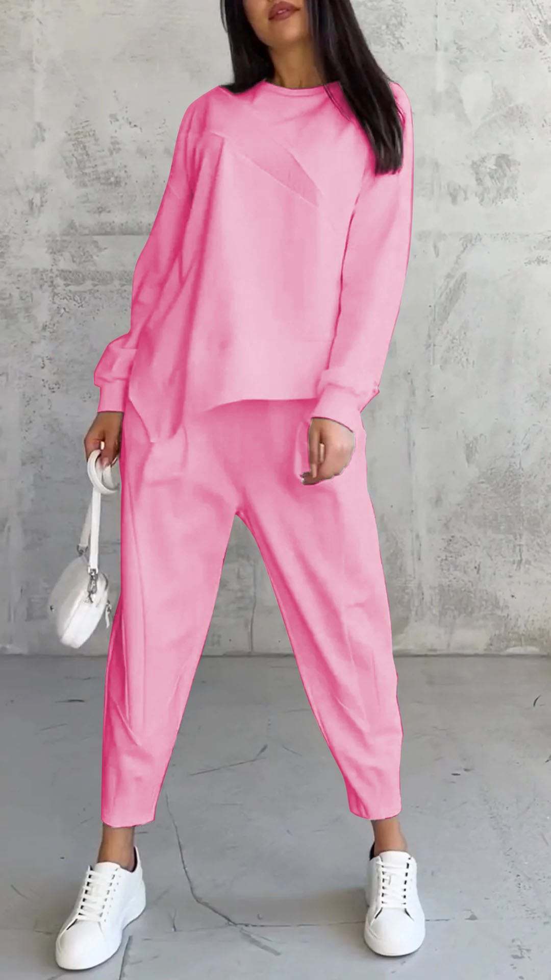 Chic Décontracté – Ensemble Pull Loose Irrégulier