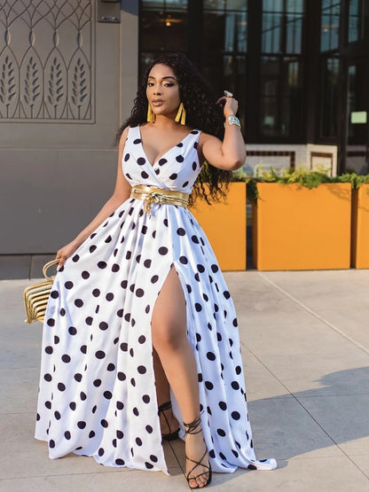 Glamour Élégant – Robe Sexy Fendue avec Ceinture