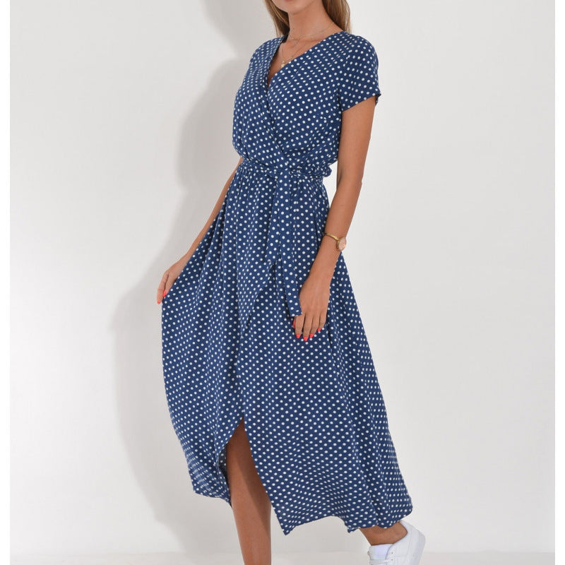 Riviera Élégance – Robe de Plage Imprimée