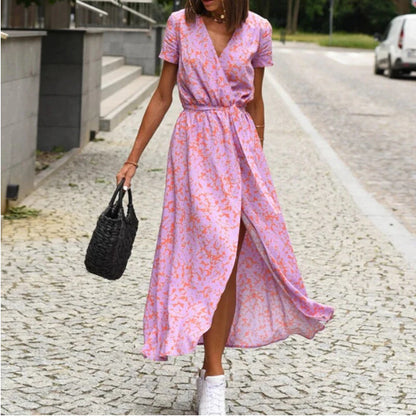 Riviera Élégance – Robe de Plage Imprimée