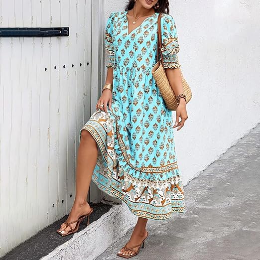Robe évasée à imprimé tendance