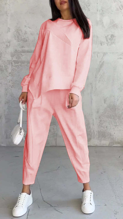 Chic Décontracté – Ensemble Pull Loose Irrégulier