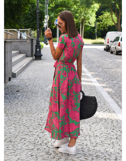Riviera Élégance – Robe de Plage Imprimée