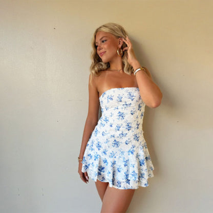Sculptée d’Été – Robe Bustier Imprimée"