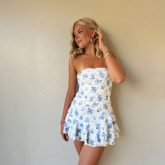 Sculptée d’Été – Robe Bustier Imprimée"
