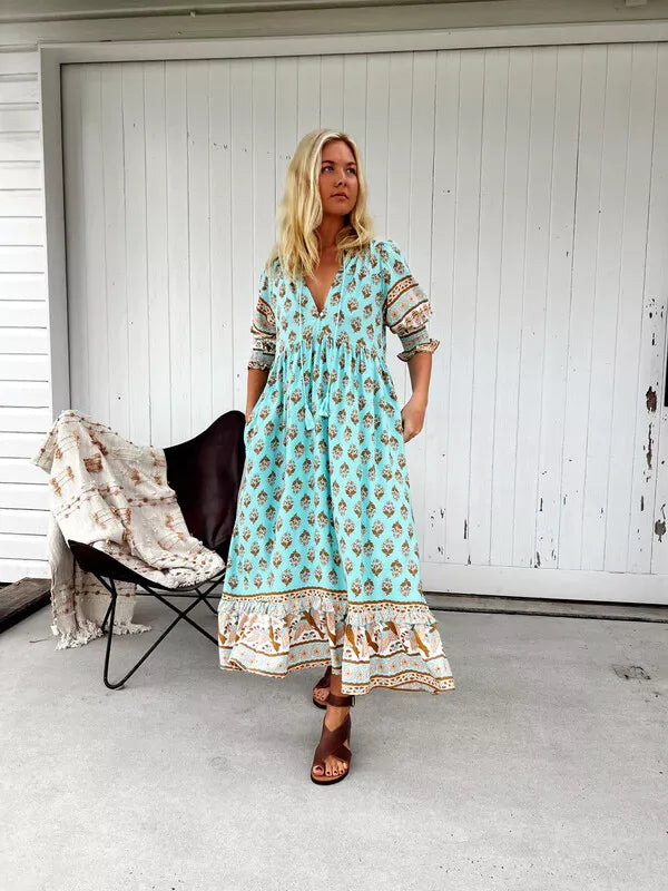 Robe évasée à imprimé tendance