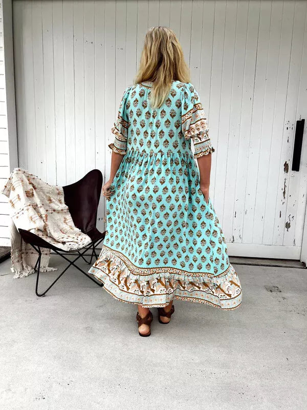 Robe évasée à imprimé tendance