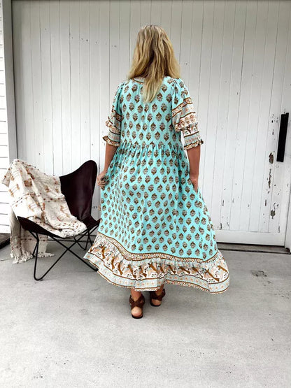Robe évasée à imprimé tendance