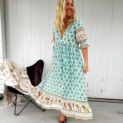 Robe évasée à imprimé tendance